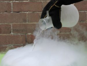Pouring liquid nitrogen