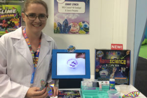 Jenny Lynch displaying the Nanoscience Lab science kit